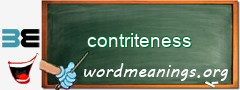 WordMeaning blackboard for contriteness